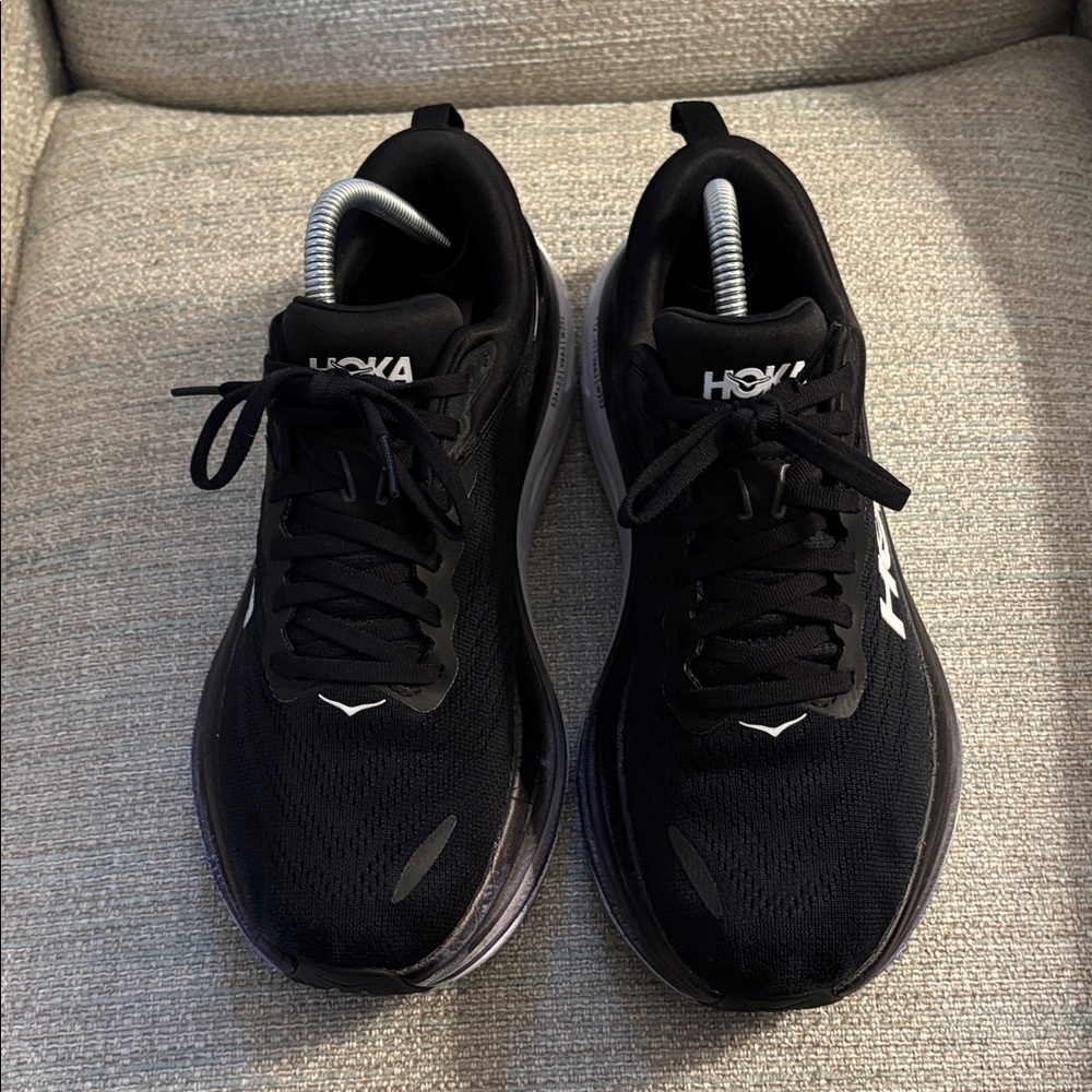 Hoka One One Bondi 8 Black White Running Walking Gym Shoes Women’s size 9.5 - Picture 3 of 10